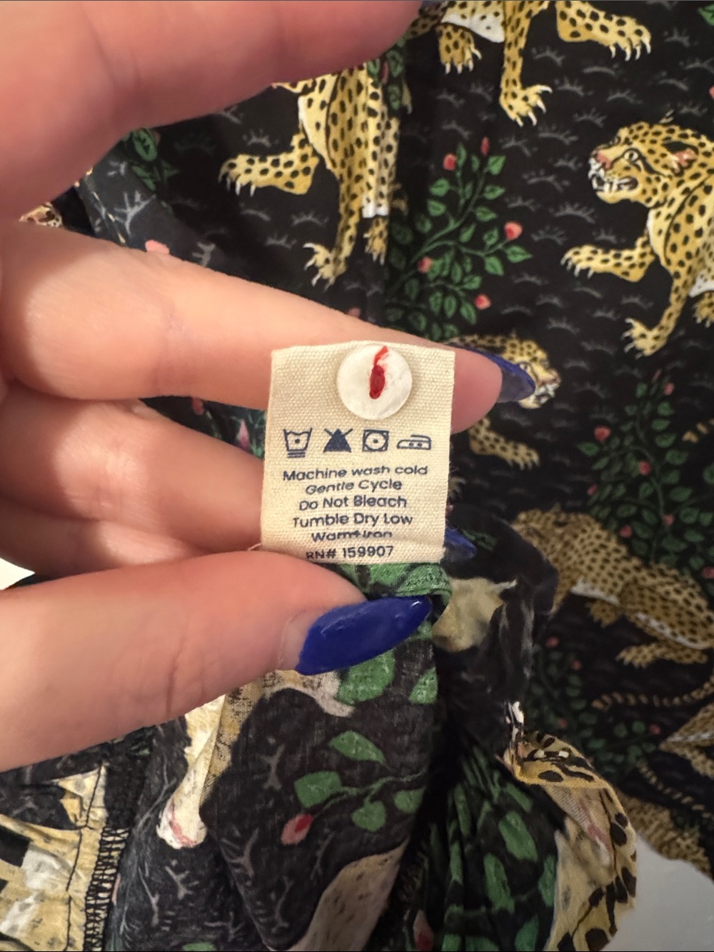 Printfresh Black Dress with Yellow Cheetah & Green Leaf Motif - Picture 8 of 8